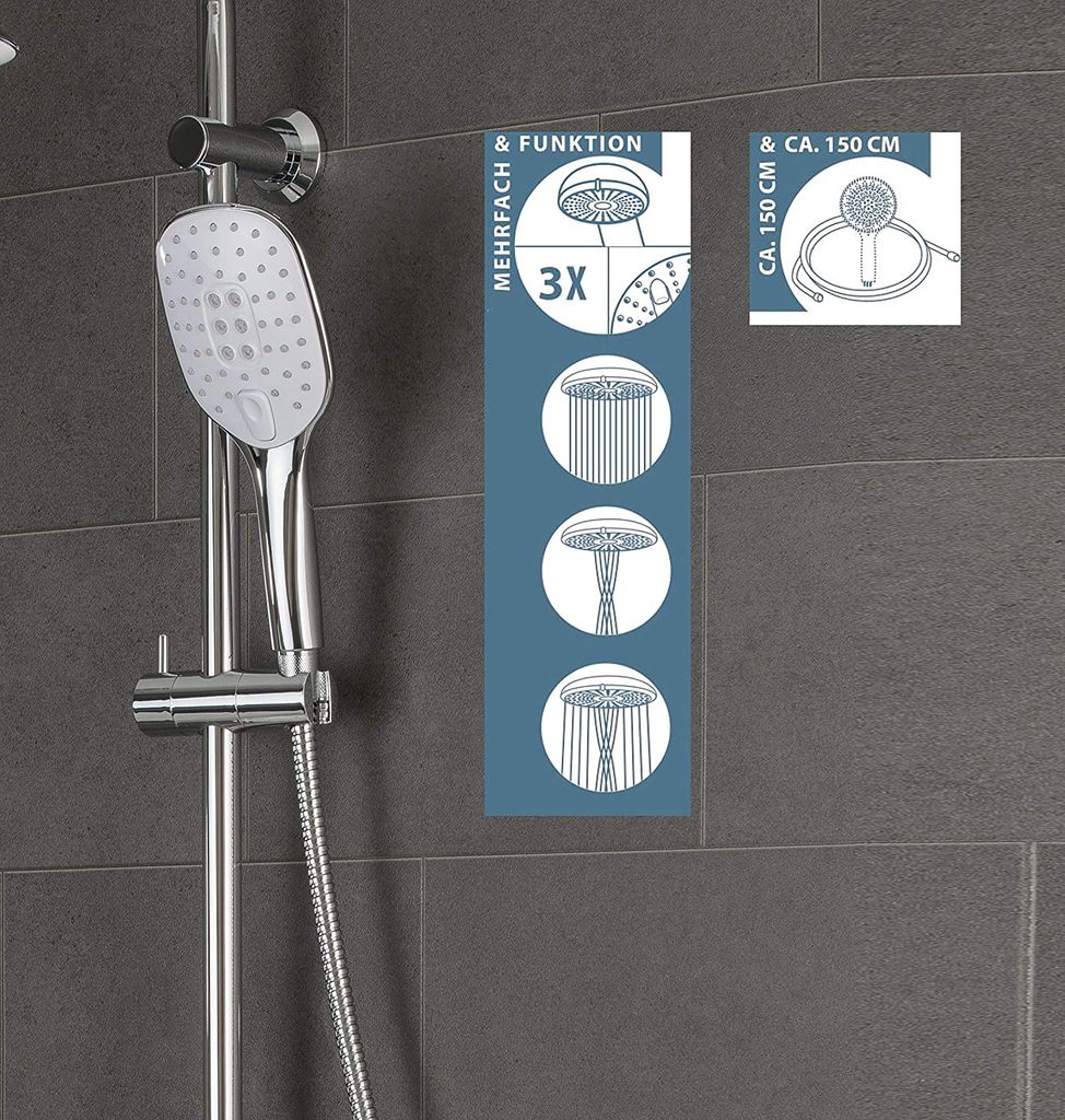 SCHÜTTE Duschset AQUASTAR, Regendusche ohne Armatur, Produktbild 4