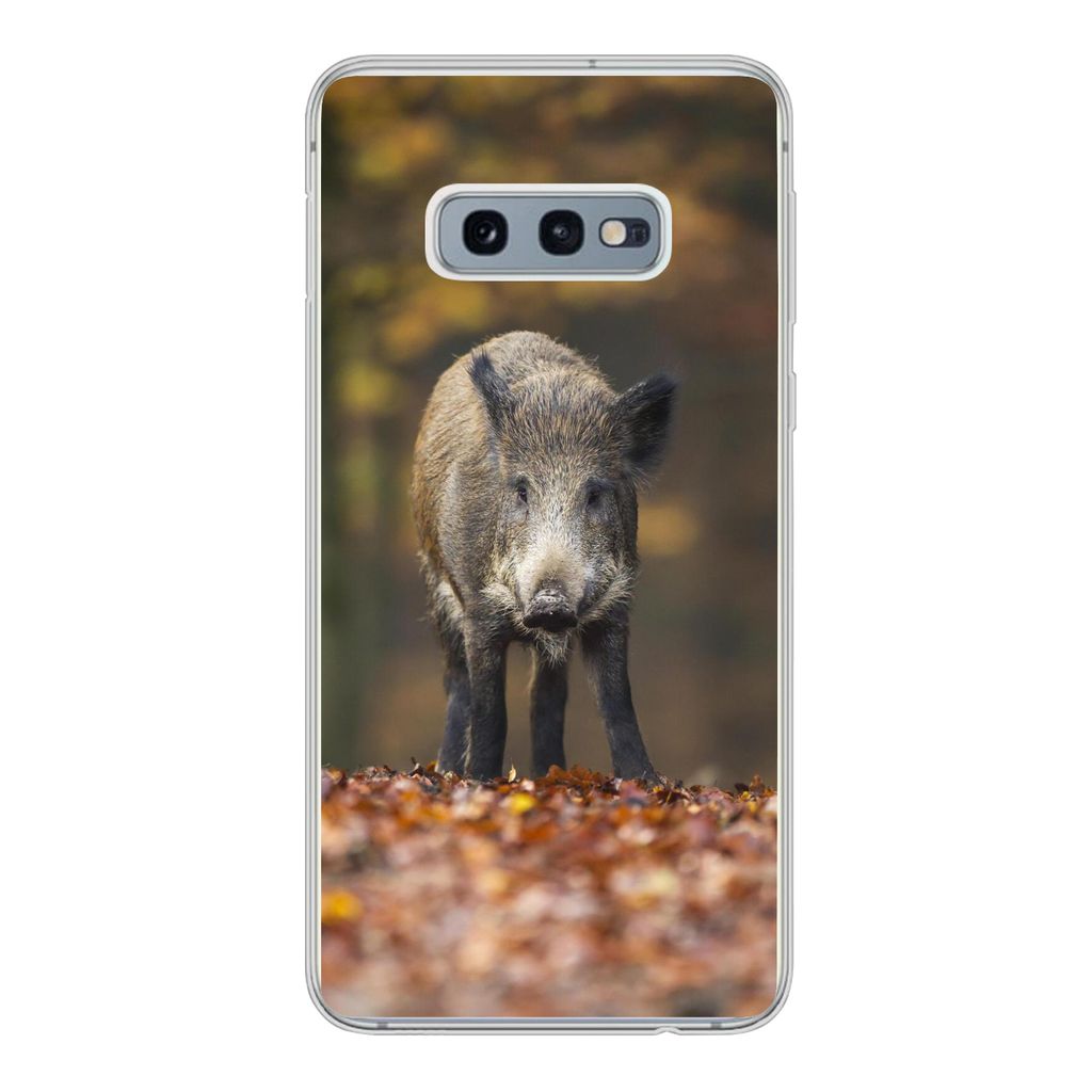 MuchoWow Handyhülle Schutzhülle Hülle für Samsung Galaxy S10e Wildtier - Wald - Herbst Silikon Softcase Handy Hülle - Handy