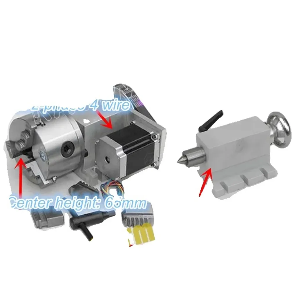 Kit axe de rotation CNC pour usinage cylindrique 4 axes et mandrin 3 mors