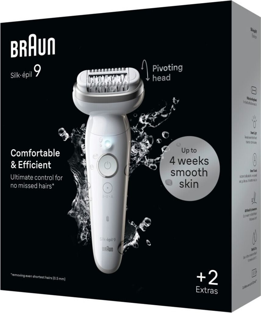 Braun Epilierer Haarentfernung Silk epil 9 langanhaltende glatte Haut pflege