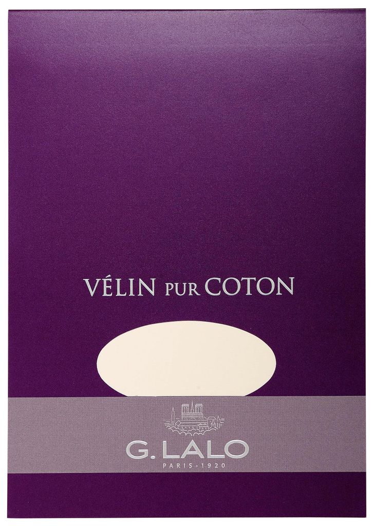G.Lalo 5x Block Vélin pur Coton 50% Hadern A5, 40 Blatt, 125g Creme 11000L