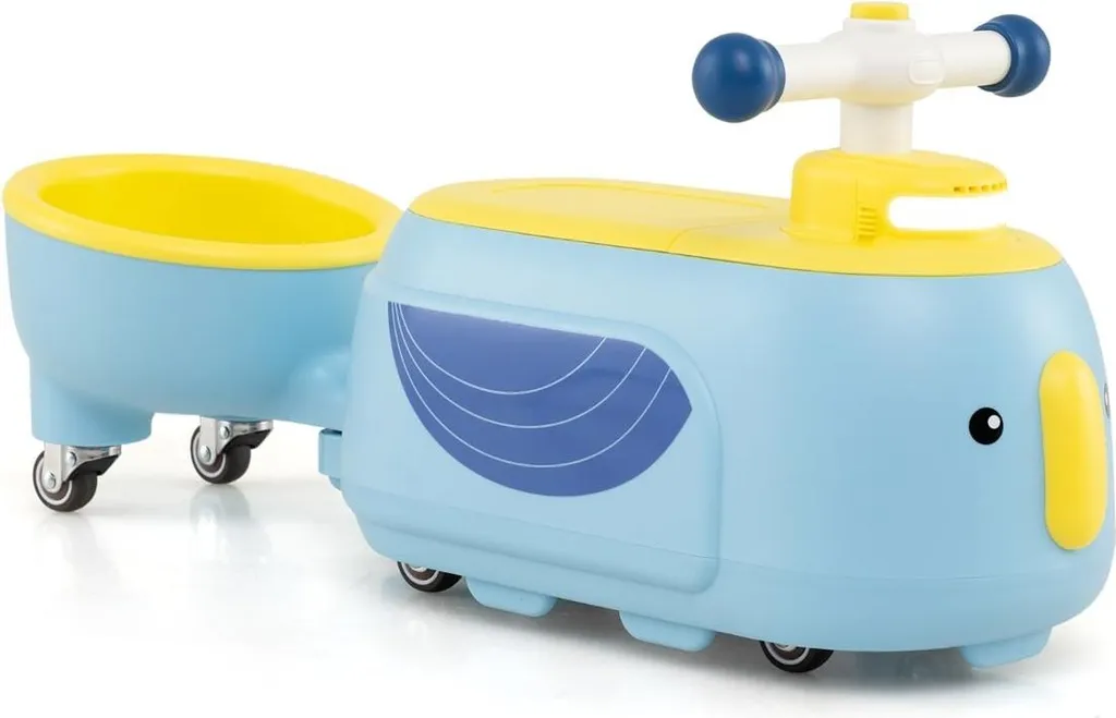 Voiture électrique enfant sécurisée avec remorque et coffre de rangement