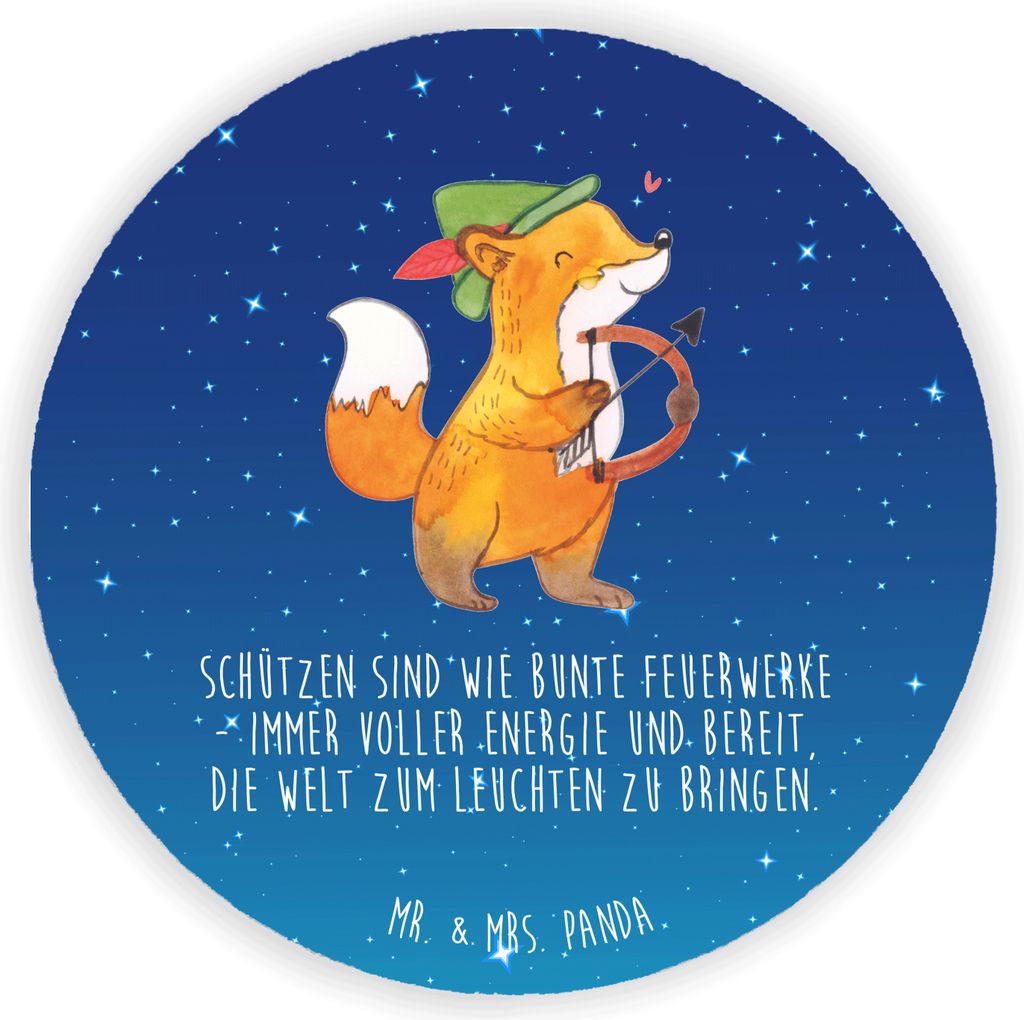 Mr. & Mrs. Panda magnet Schütze Astrologie - Sternenhimmel Blau - Geschenk, Kühlschrankmagnet, Kühlschrank, Sternzeichen, Geburtstagsgeschenk, h...