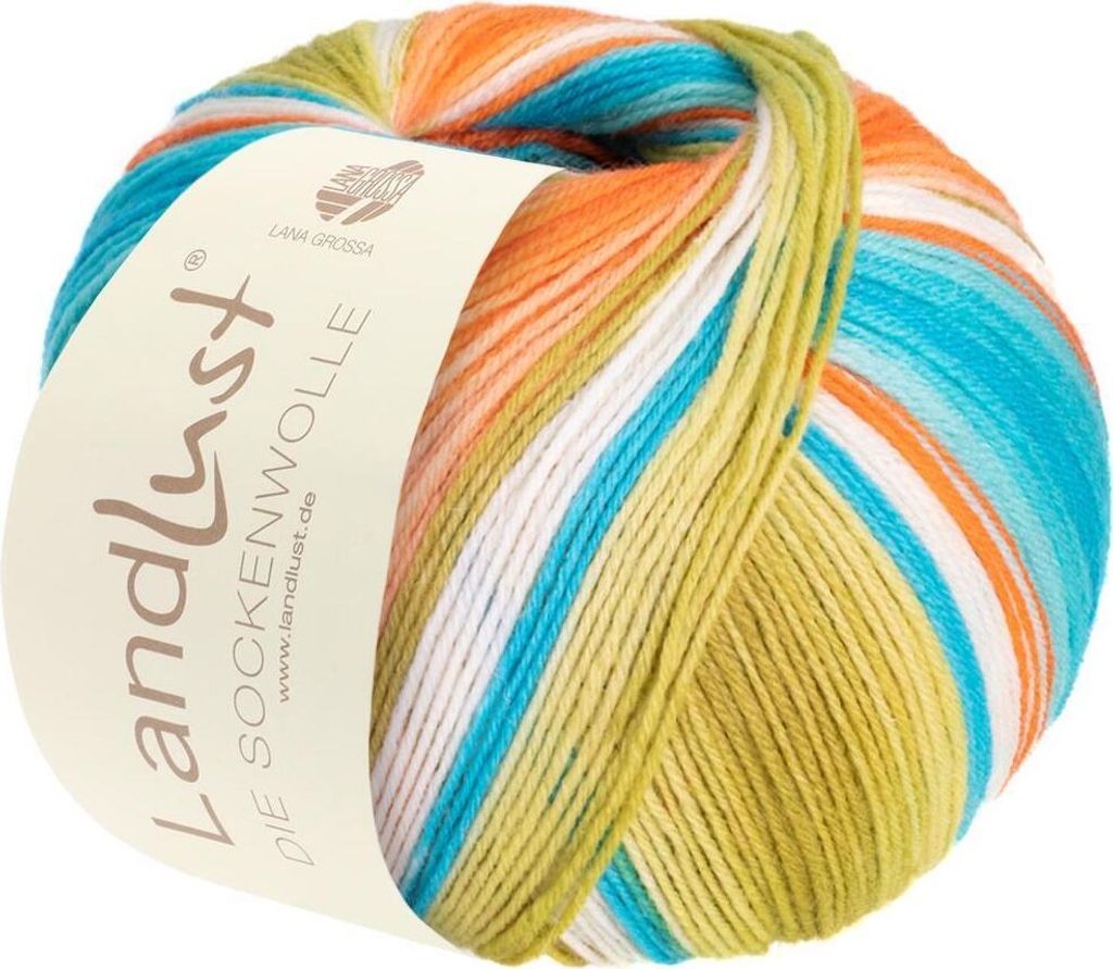 Lana Grossa - Landlust die Sockenwolle 0117 lachs hellblau Produktbild 