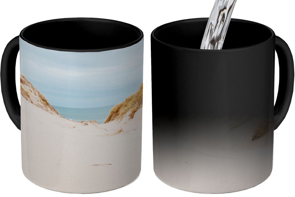 MuchoWow Zauber Tasse Zaubertasse Magic Das Meer hinter den Dünen 350 ml Farbwechsel Becher Geschenk Geschenkidee - Magic-Tasse - Fototasse - Ke...