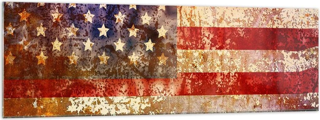 Bilder auf glas - Amerika Flagge national patriotisch - 160x50cm - Glasbilder - Wandbilder - Kunstdruck - Wanddekoration aus Glas - Glas Bilder - W...