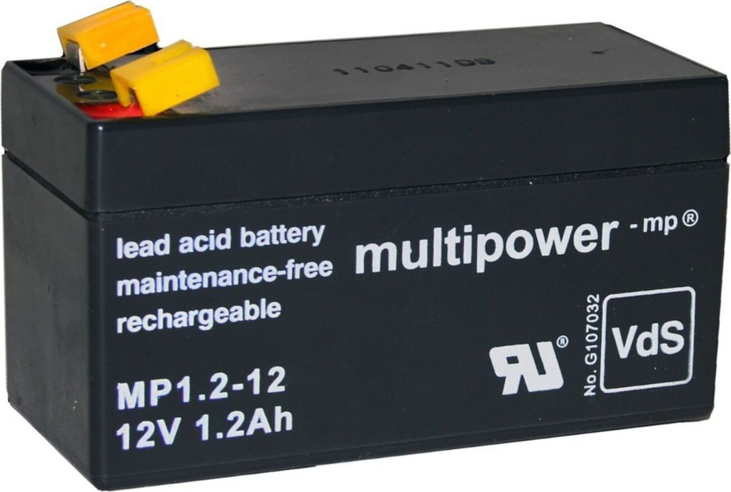 Multipower Blei-Akku MP1,2-12 Pb 12V 1,2Ah VdS G107032, Produktbild 