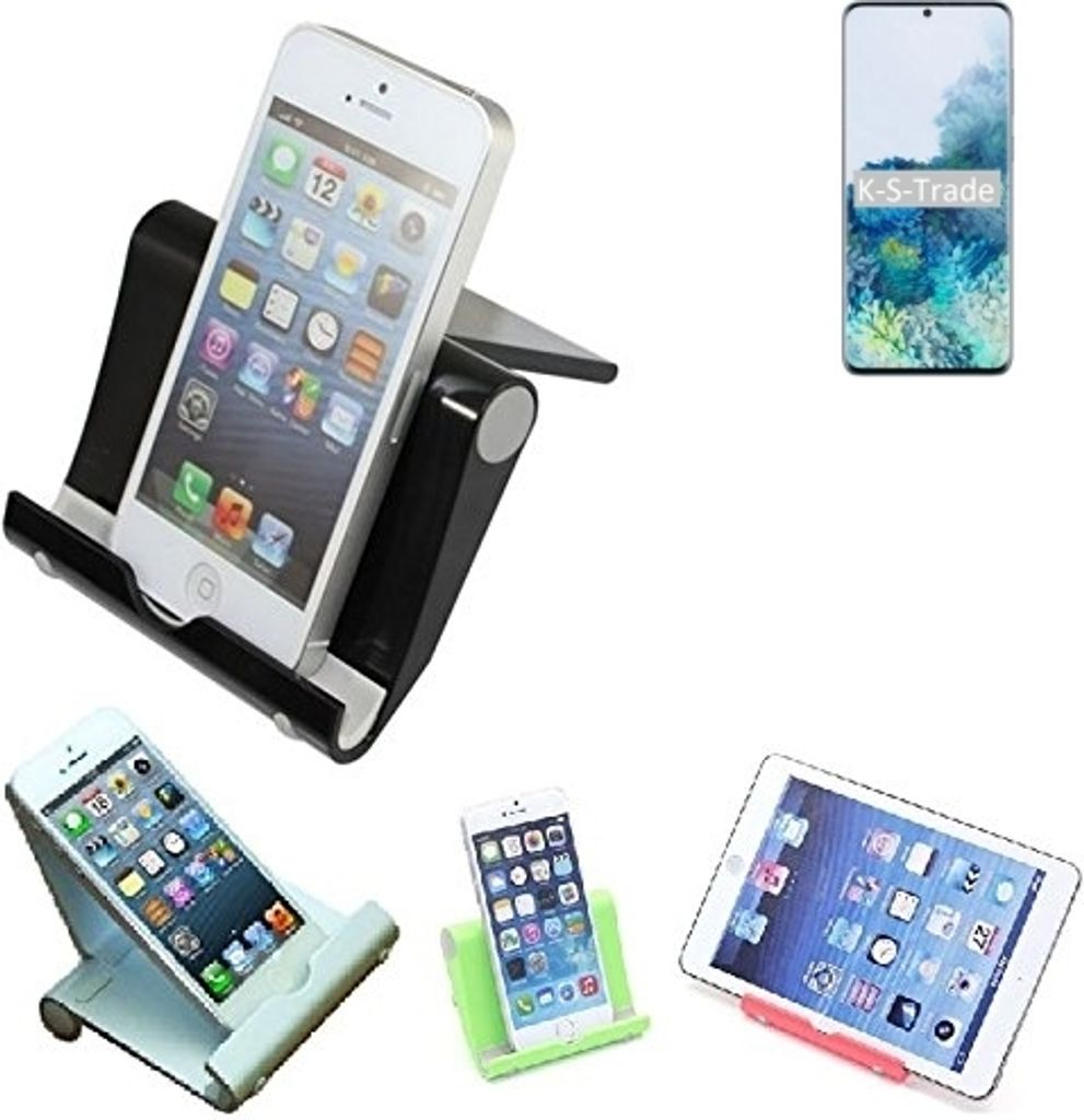 K-S-Trade Handy-Ständer kompatibel mit Samsung Galaxy S20+ 5G SD865 faltbarer Tischständer Smartphone Tablet Halterung Reise