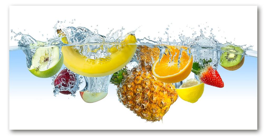 Tulup Küchenrückwand Spritzschutz aus Glas -100x50 -Spritzschutz auf gehärtetes GlasDeko Essen & Getränke Frucht Wasser
