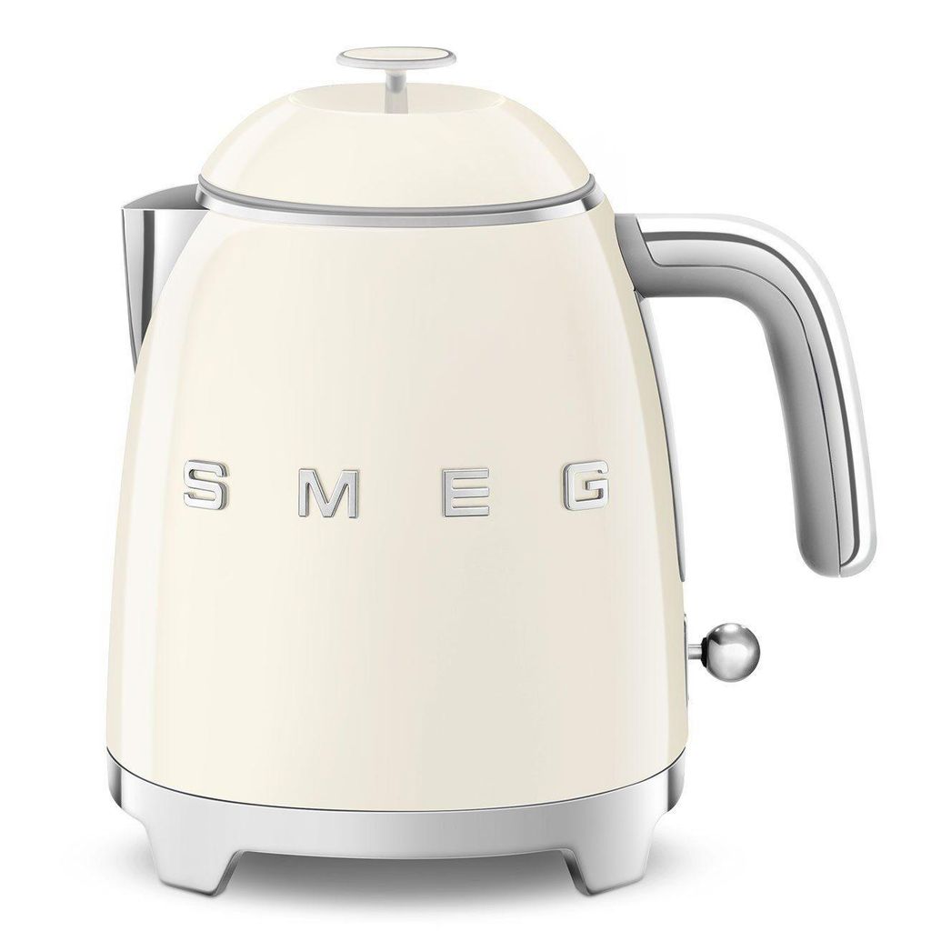 SMEG Wasserkocher Edelstahl 0,8 L Fassung, 1400 W, Wasser Kocher, 1400,00 W, 360° Basis, BPA- Frei, elektrischer Wasser Kocher Klein Mini - Creme
