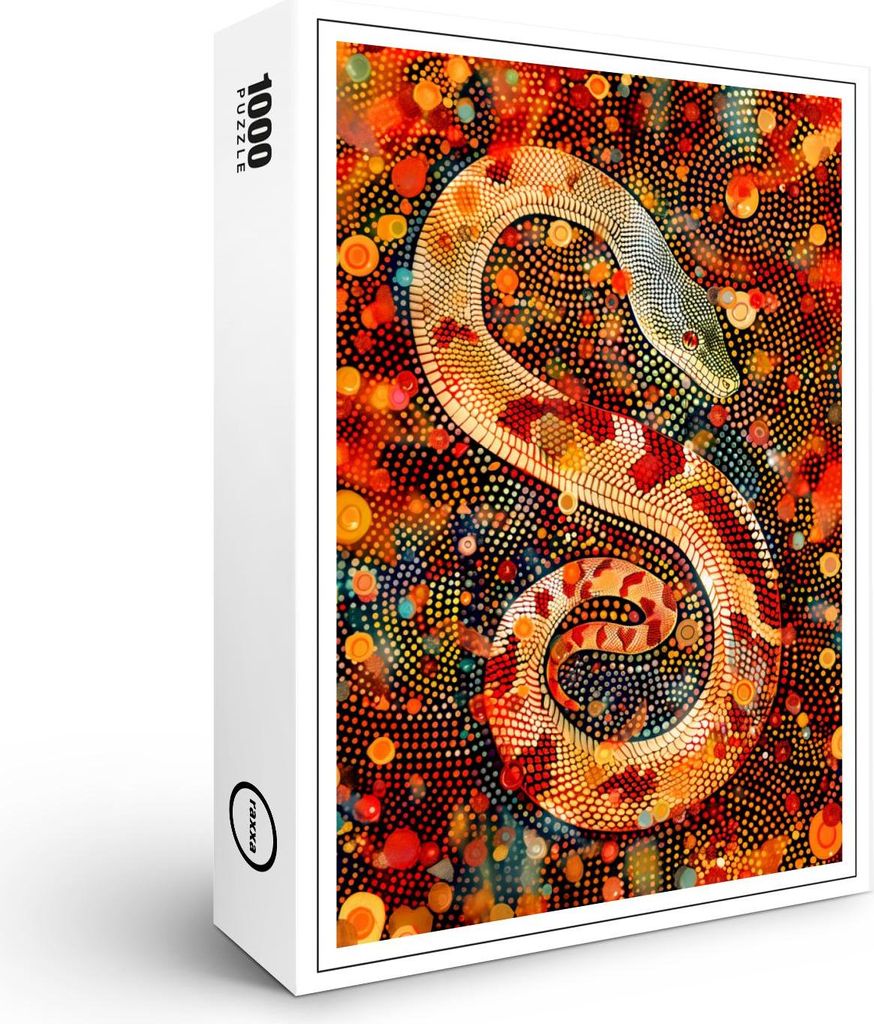 raxxa Premium-Puzzle "Snake in Aborigine Dot Art Style", 1000 Teile