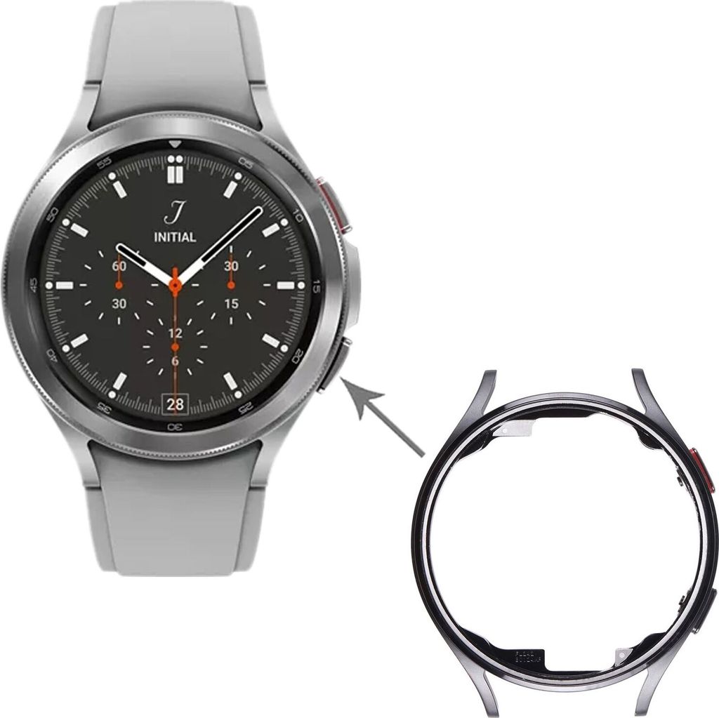 Für Samsung Galaxy Watch 4 44mm SM-R870 LCD Rahmen Bezel Ersatzteil Schwarz