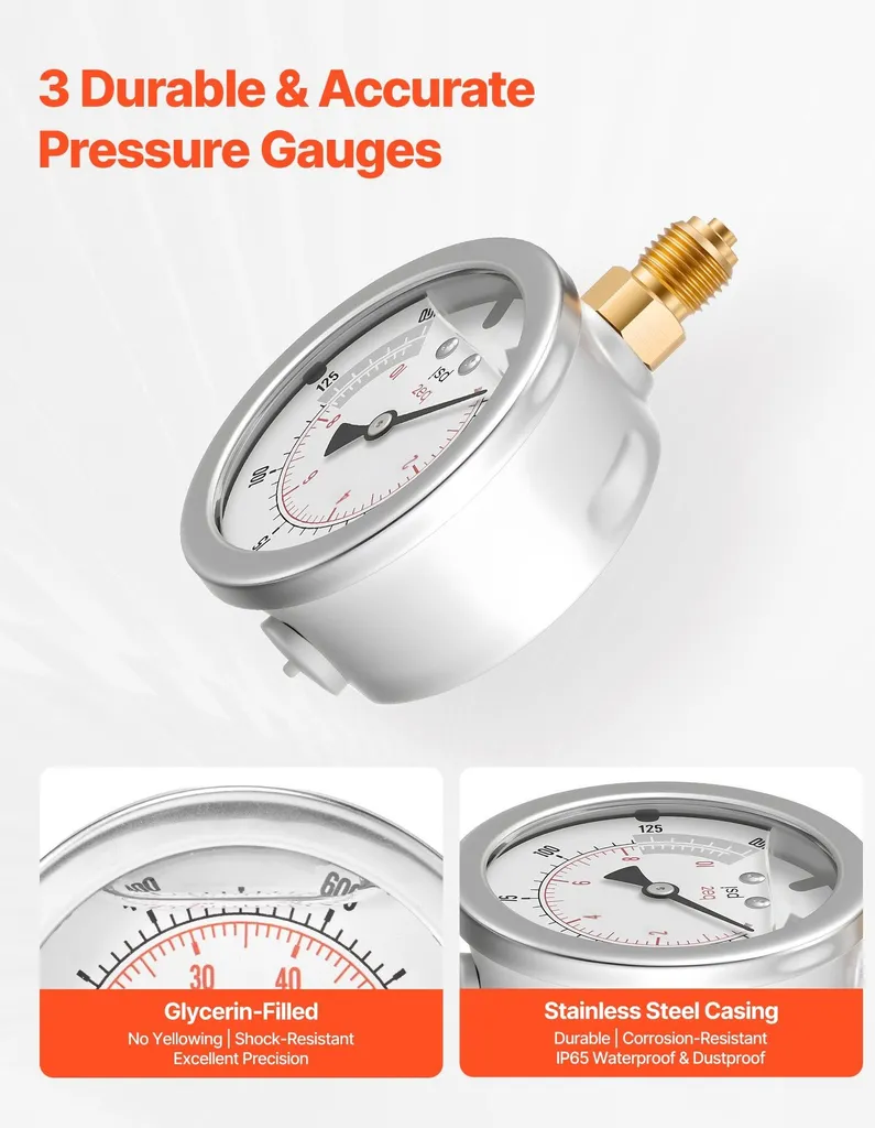 Coffret de diagnostic hydraulique complet avec manomètres et raccords - 3
