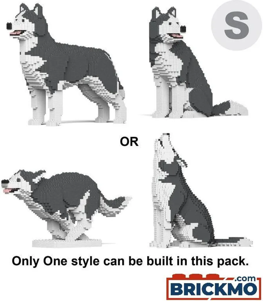 Sculpture Husky en Briques JEKCA Pack 4-en-1 Système Vis de Serrage