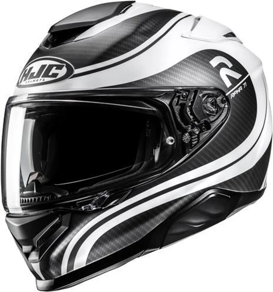 Casque moto intégral HJC RPHA71 CLETA Carbone Blanc taille XL Gris