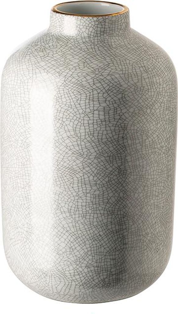 Fink ROY, Vase, Porzellan, hellgrau, weiß, L. 12 cm, B. 12 cm, H. 21 cm, D. 12 cm 127150