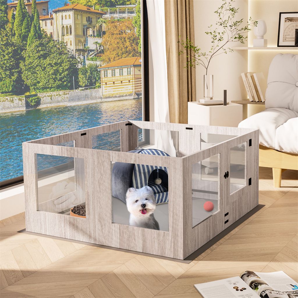 WISFOR Výběh pro štěňata moderní, 8dílný DIY výběh pro Obrázek produktu 2