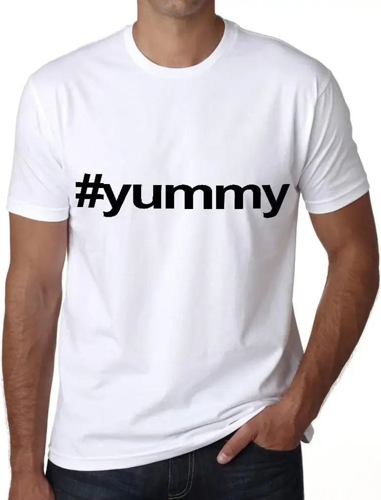 Herren Grafik T-Shirt Leckerer Hashtag – Yummy Hashtag – Öko-Verantwortlich Vintage Jahrgang Kurzarm Lustige Druck Geburtstag Geschenk Mann