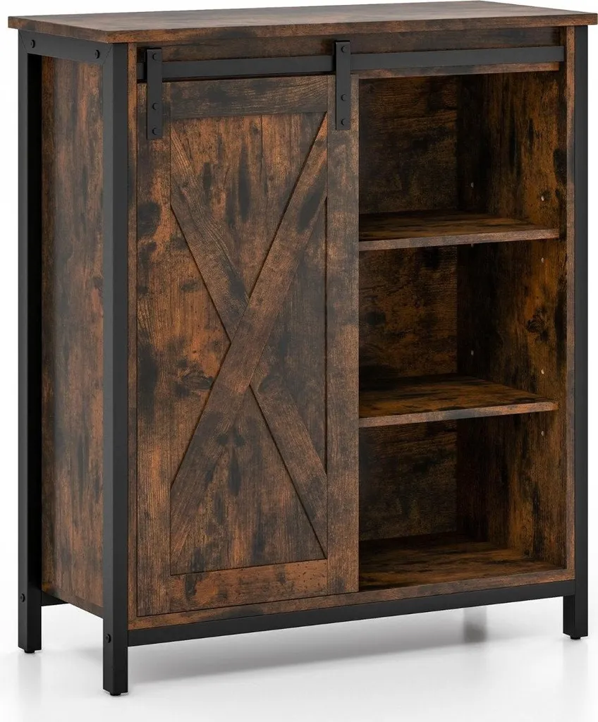 Meuble de rangement cuisine rustique pour vaisselle et accessoires
