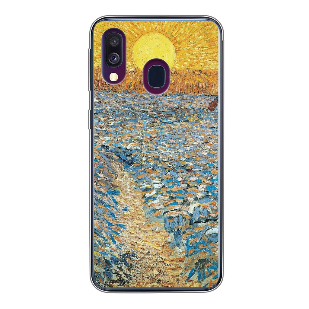 MuchoWow Handyhülle Schutzhülle Hülle für Samsung Galaxy A40 Der Sämann - Vincent van Gogh Silikon Softcase Handy Hülle - Handy-Tasche