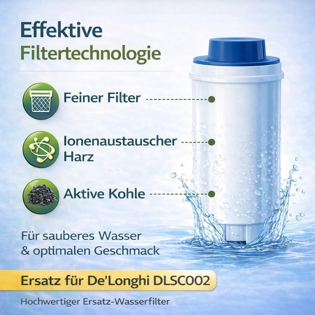 Delonghi DLSC002 Filtri Acqua Per Caffè | Confezione Da 10 Pezzi | Originali Per Macchine Delonghi