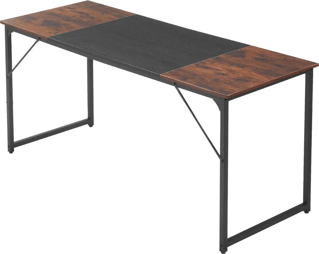 Scrivania Computer 160x60 Marrone Nero: Stile Industriale Robusto