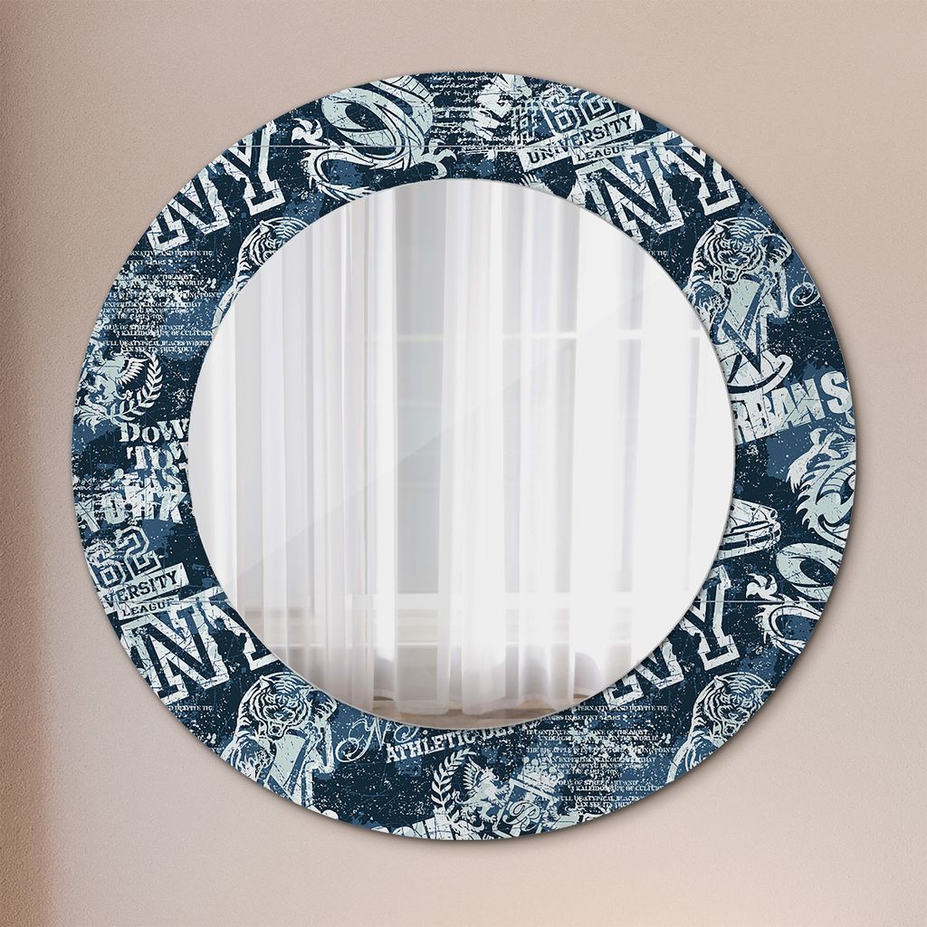 Spiegel - Mirror zum Wandspiegel Schlafzimmer – Schminkspiegel- NY Collage- Ø60cm