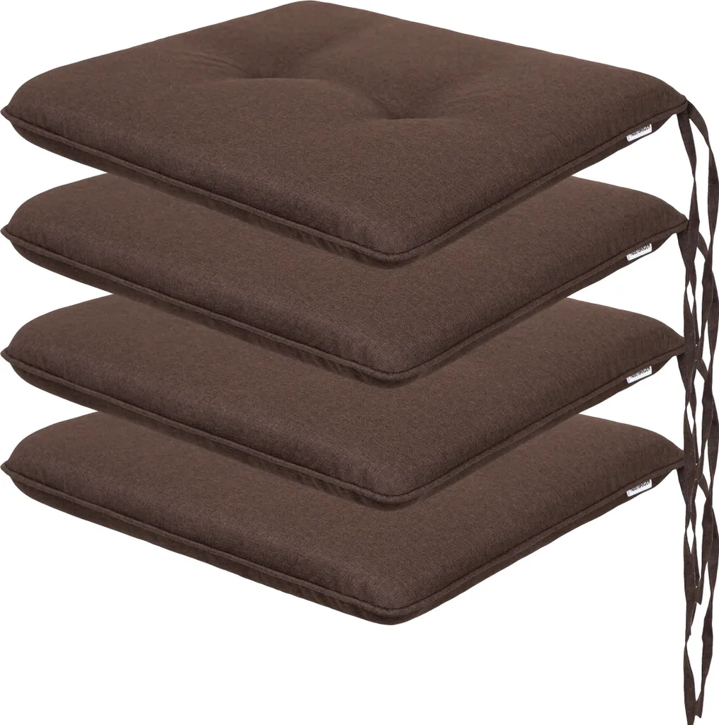 Coussin d'Extérieur pour Chaise Longue Marron 50x43 cm - Lot de 4 Pièces