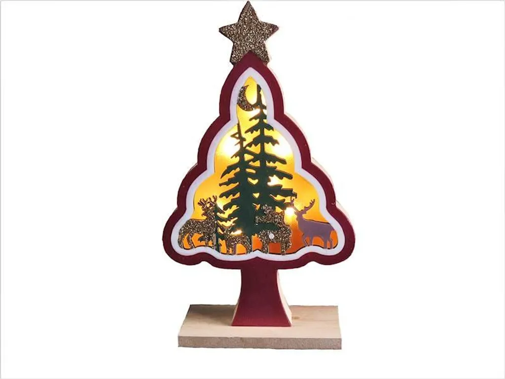 Arbre de Noël à Led 3 pcs à Lumière Chaude et Design Givré Élégant
