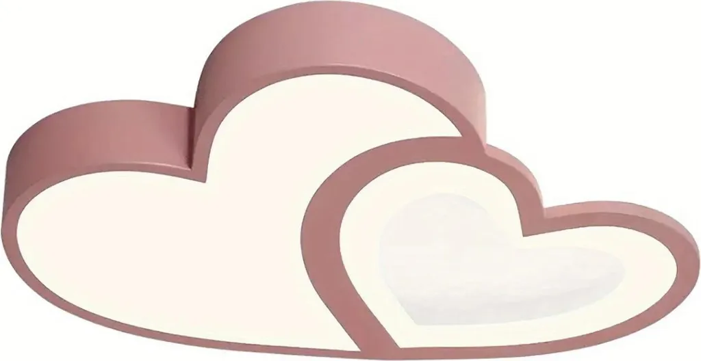 Lampada LED Cuore Rosa 220V - Plafoniera Piatta Dimmerabile Telecomando