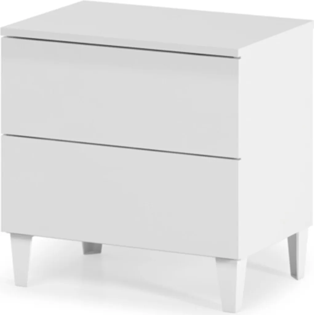 Table de nuit Easton Blanc Pato - Chevet moderne pour chambre à coucher