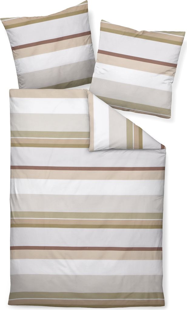 Janine Design Mako-Satin Bettwäsche-Garnitur J. D. 87085 Farbe khaki dunkeloliv braun Größe 155x220 + 80x80cm