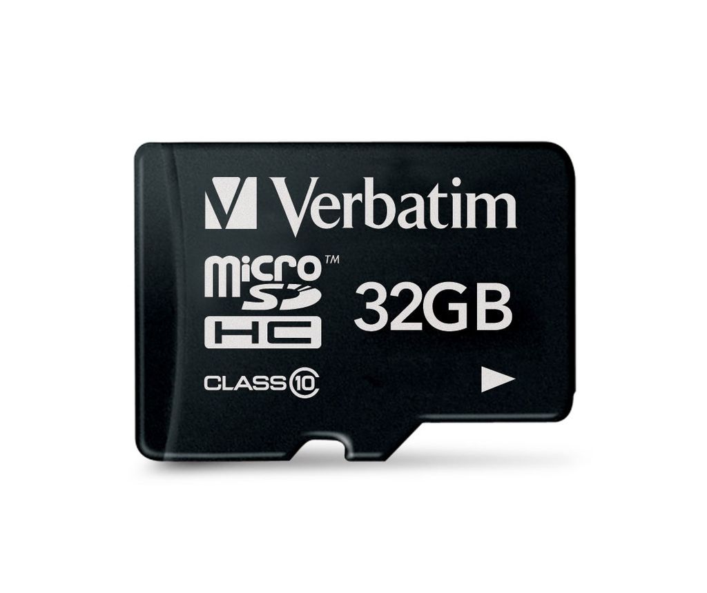 Verbatim 32GB Micro SDHC, 32768 MB, Micro Secure Digital High-Capacity (MicroSDHC), 10 MB/s, Blase