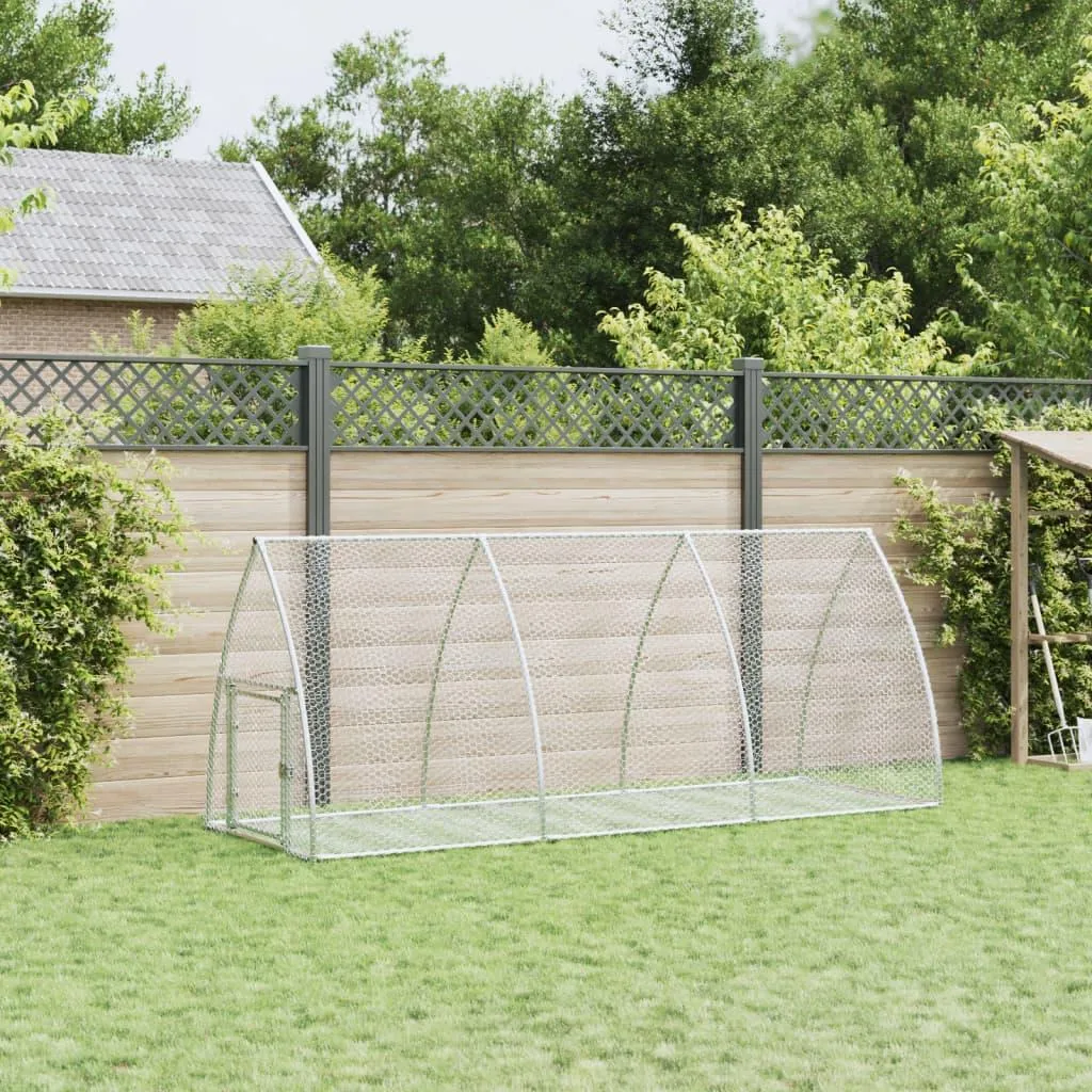 vidaXL Conigliera Silver 300x105x120 cm - Recinto Robusto Acciaio Zincato - 3