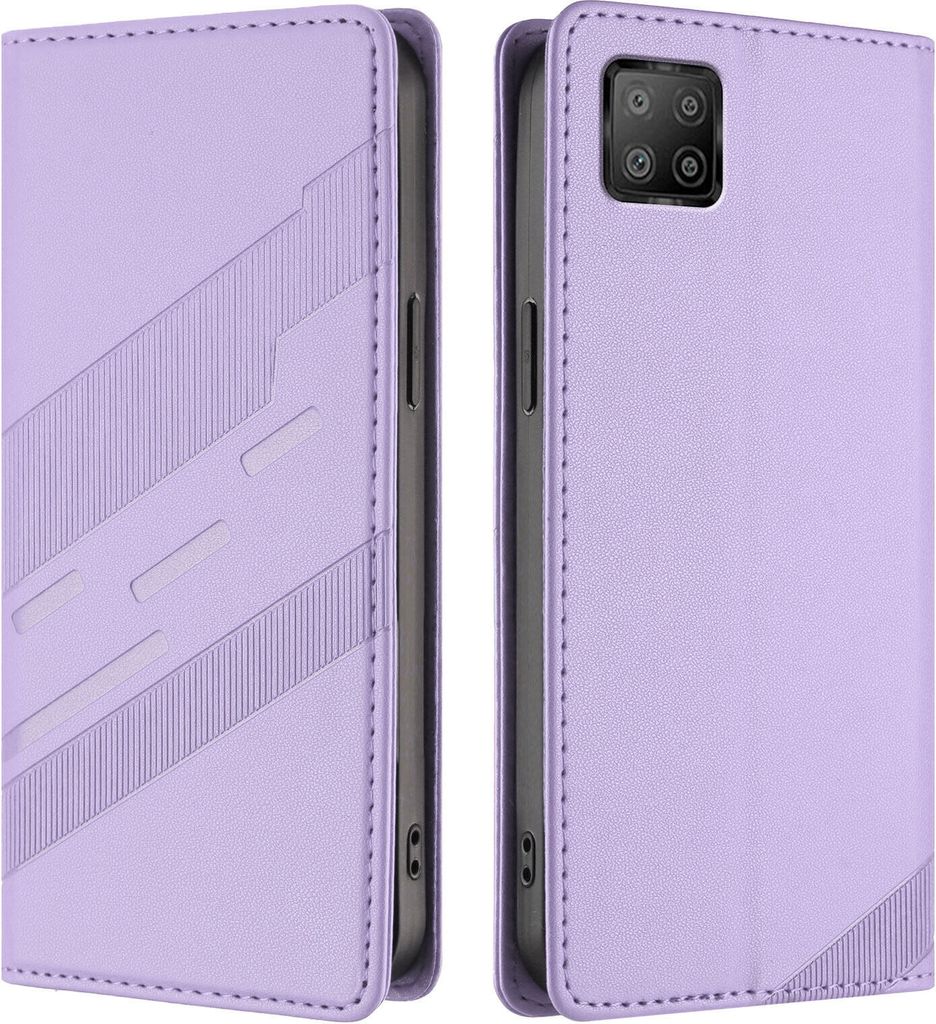 Hülle für Oppo F17 Pro, Kunstleder Brieftaschen Handyhülle mit Kartenfach und Standfunktion Violett