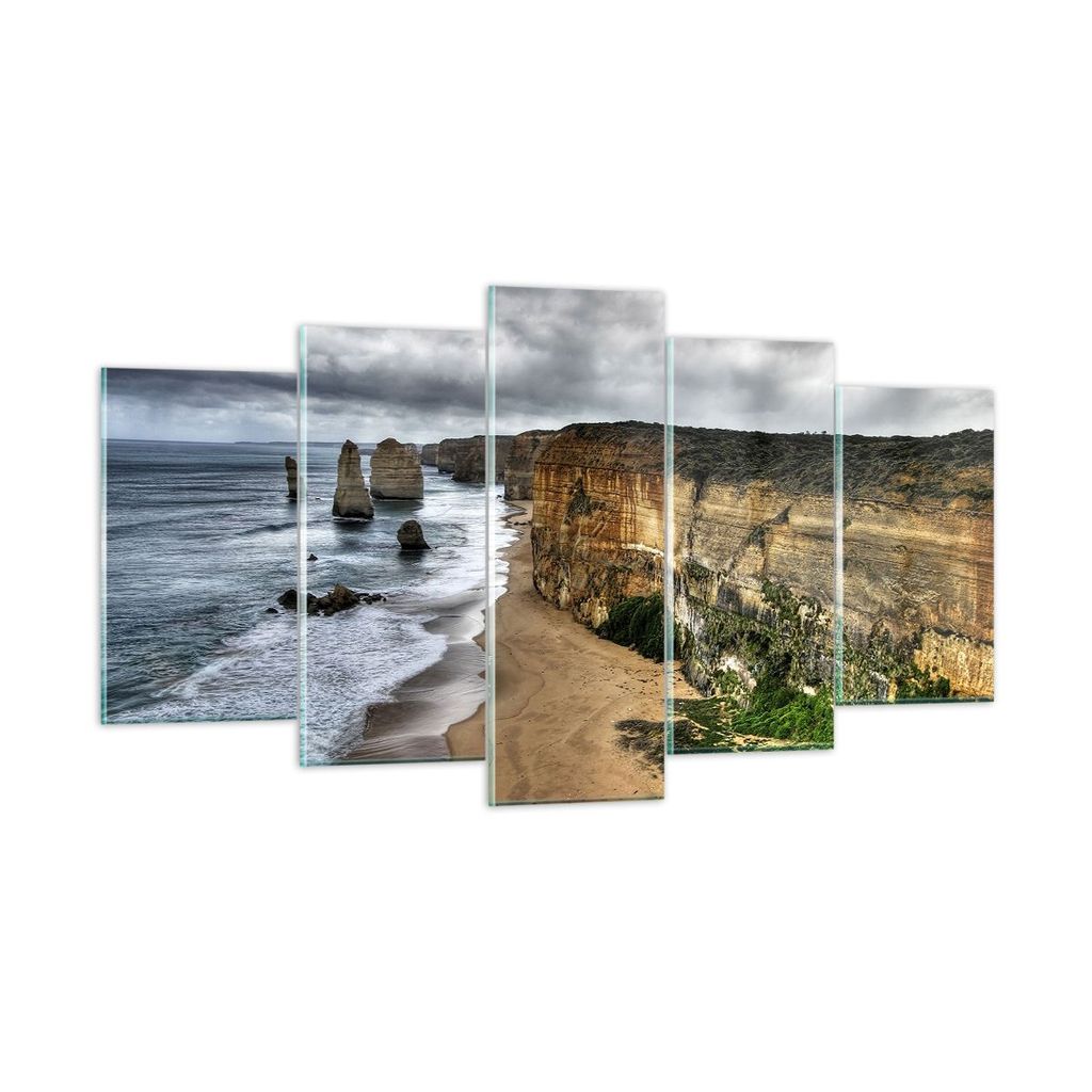 Bilder auf glas - Strand Ozean Landschaft - 160x85cm - Glasbilder - Wandbilder - Kunstdruck - zum Aufhängen bereit - Wanddekoration aus Glas - Gla...