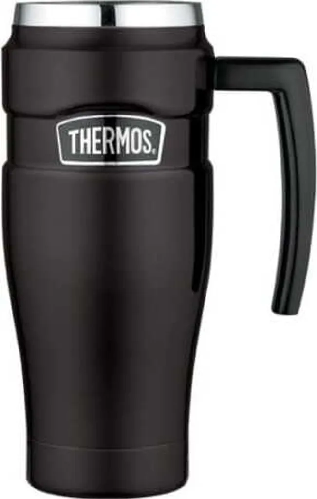 Mug Termico 470ml con Manico - Resistente Nero Opaco - Trekking e Viaggi