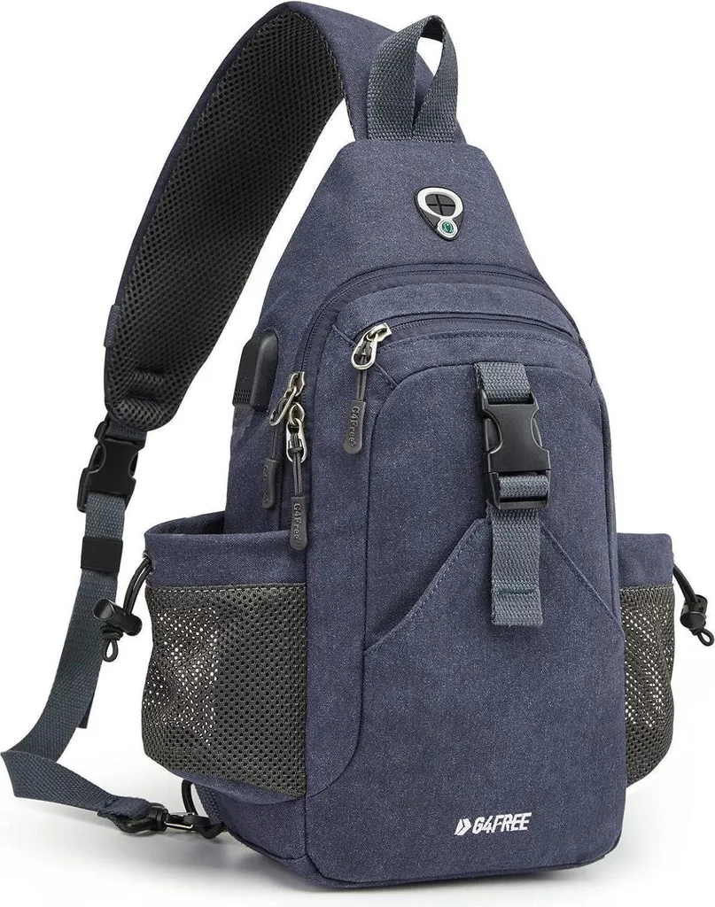 Sac Bandoulière Croisé en Toile de Coton Idéal pour Sport et Randonnée