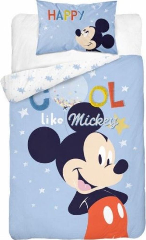 Detexpol Linge de lit en coton Mickey, 135x100 cm, bleu Image du produit 