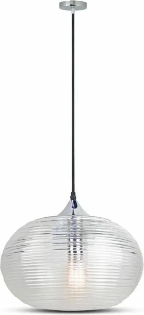 Suspension Luminaire LED Design Diamant en Verre Transparent 35cm