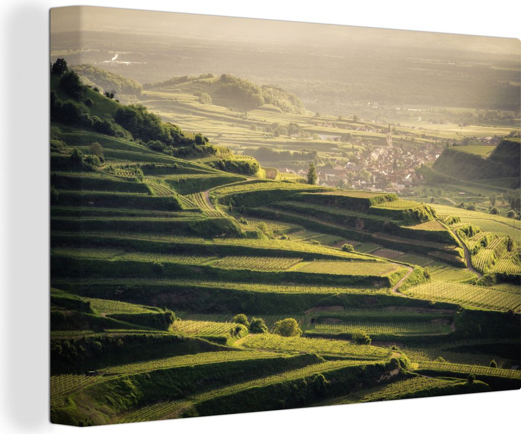 OneMillionCanvasses - Leinwandbilder - 140x90 cm, Blick auf einen Sonnenuntergang, Wandbilder Kunstdruck Wanddekoration - Foto auf Leinwand - Gem...