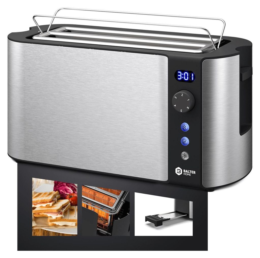 Balter Toaster 4 Scheiben, Edelstahl, Langschlitztoaster Produktbild 