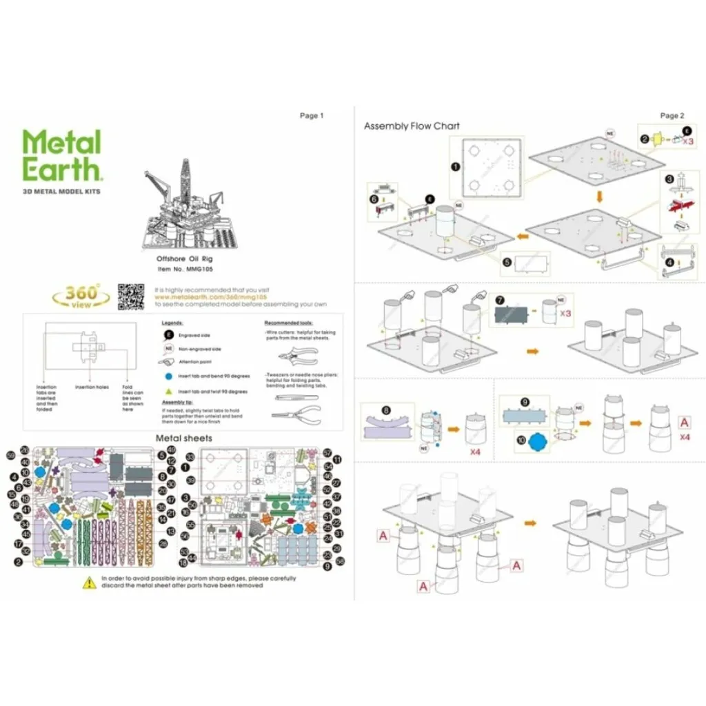 Puzzle 3D Métal Sans Colle Plate-forme Forage - Activité Relaxation - 4