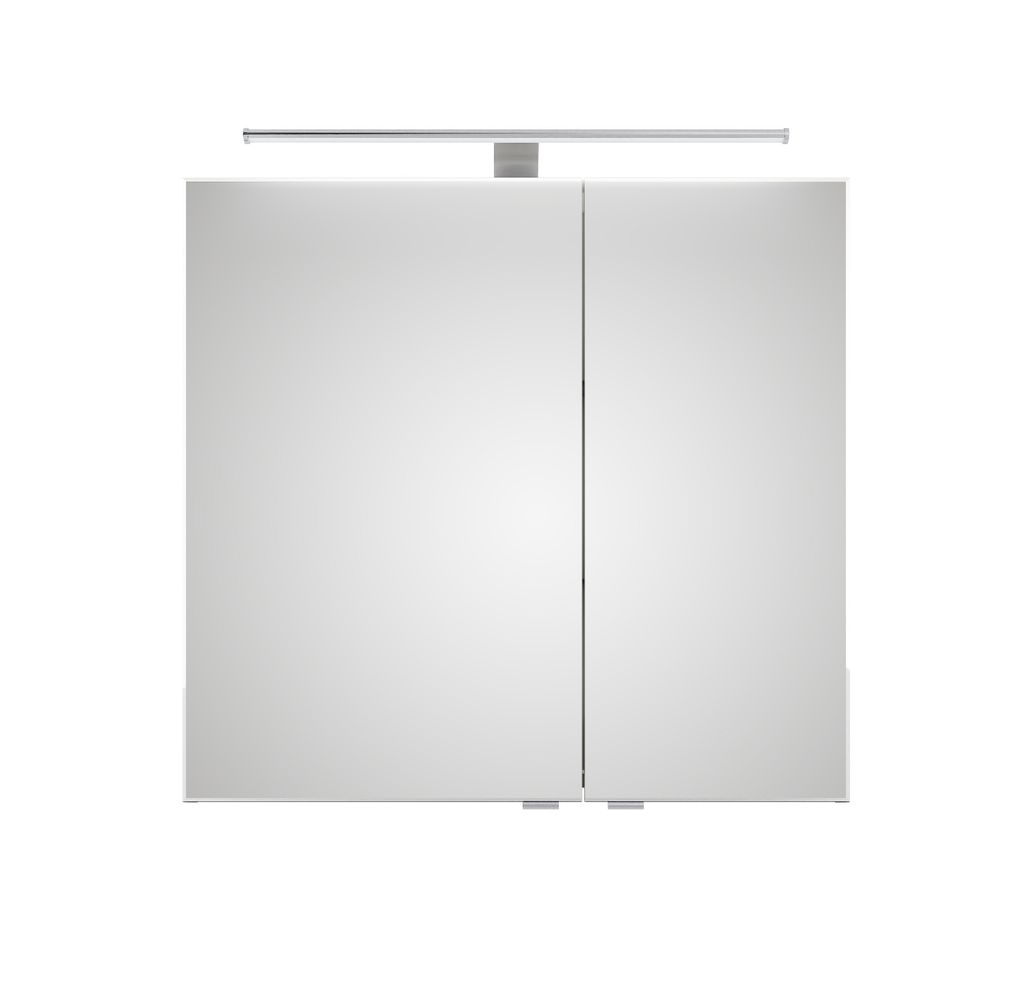 PELIPAL 6005 Sprint Bad Möbel, Spiegelschrank, LED Beleuchtung, Weiß Glanz 75 cm