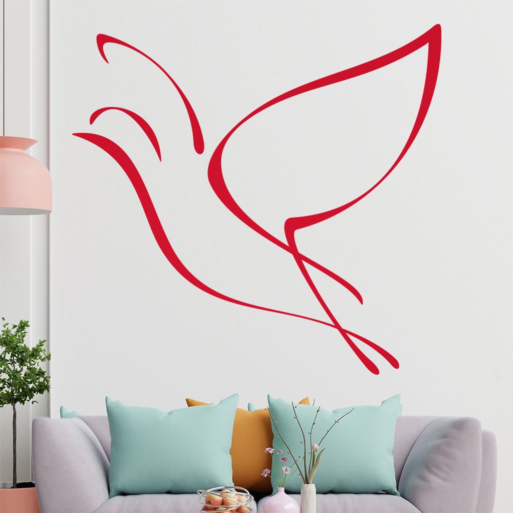 Fliegender Vogel Linien Wandtattoo in 6 Größen - Wandaufkleber Wall Sticker - Dekoration, Küche, Wohnzimmer, Schlafzimmer, Badezimmer