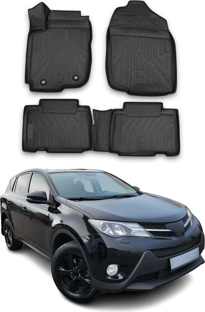 2013-2018 Toyota RAV4 Fußmatten TPE Schwarz 4 tlg Produktbild 