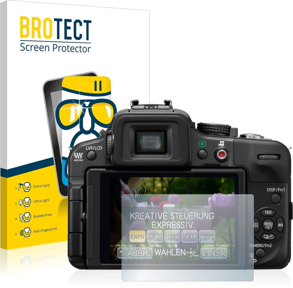 BROTECT Schutzglas für Panasonic Lumix DMC-G3 Schutzfolie Panzer Folie Glas Display Schutz klar