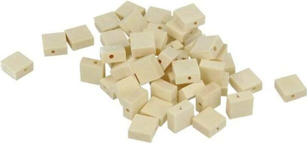 50 quadratische Holzperlen flach 10 x 3 mm Produktbild 