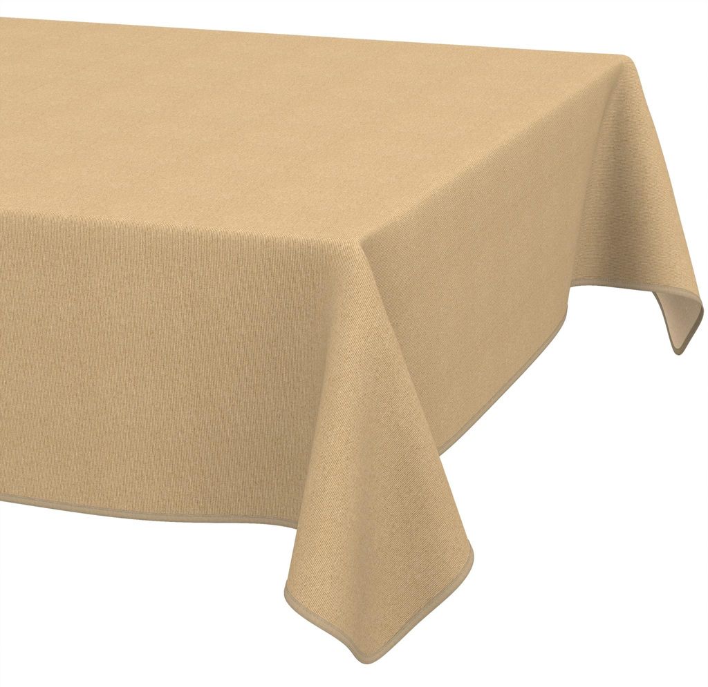 Tischdecke 140x240cm Rechteckig Beige DanceDirty abwaschbar Leinenoptik wetterfest Falschuni Modern mit Saumkante