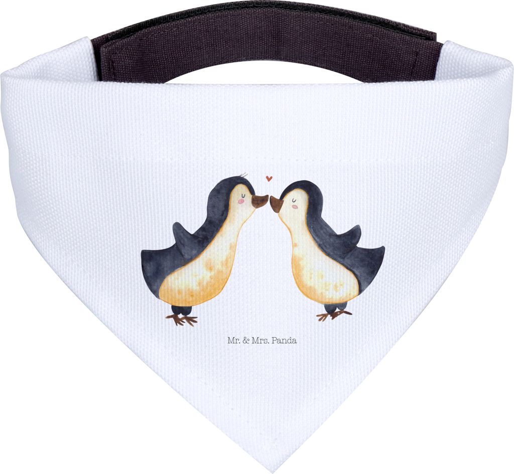 Mr. & Mrs. Panda Halstuch Hund Pinguin Liebe - Weiß - Geschenk, Für Hunde, Freundin, Hundehalstuch, Pinguine, Geschenkidee, Hochzeit, Vertraut, B...